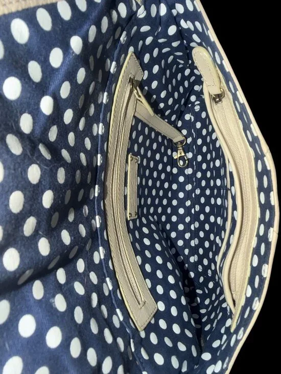 Kate Landry 2-Way Shoulder Bag Beige Pebbled Leather Turn Lock Envelope Clutch - Picture 10 of 11